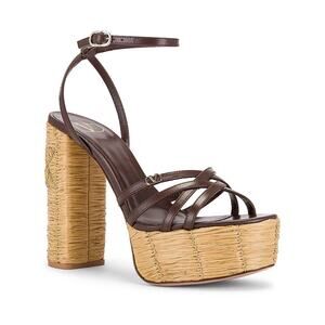 VALENTINO GARAVANI cacao & Tobacco Raflower espadrille Sandal 40